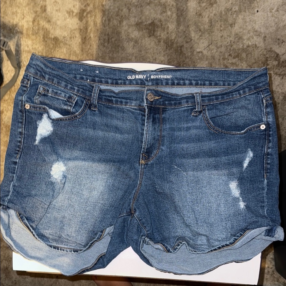 Old Navy Blue Denim Boyfriend Shorts
